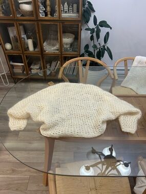 Hand Knitted Mohair Open-Knit Sweater/Shawl